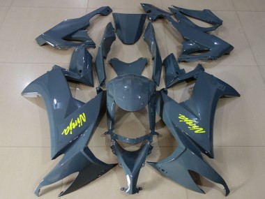Billigste Kawasaki ZX10R Motorrad Verkleidung 2008-2010 - Dunkel Nardo Grau Hohe Sichtbarkeit Gelb