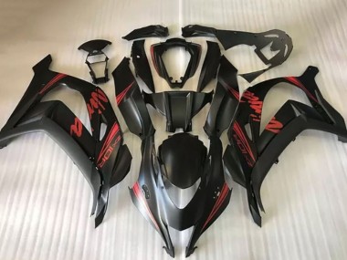 Billigste Kawasaki ZX10R Motorrad Verkleidung 2016-2020 - Matt Schwarz Rot Ninja