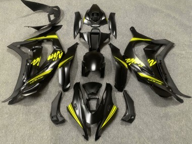 Billigste Kawasaki ZX10R Motorrad Verkleidung 2016-2020 - Matt Schwarz Gelb Ninja