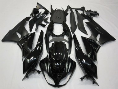 Billigste Kawasaki ZX6R Motorrad Verkleidung 2009-2012 - Glanzendes Schwarz Matt Schwarz