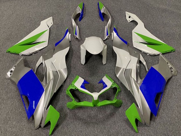 Billigste Kawasaki ZX6R Motorrad Verkleidung 2019-2022 - Weiss Silber Grun Blau