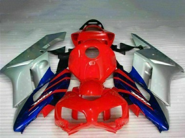 Billigste Honda CBR1000RR Motorrad Verkleidung 2004-2005 - Silber Rot Blau Schwarz Streifen
