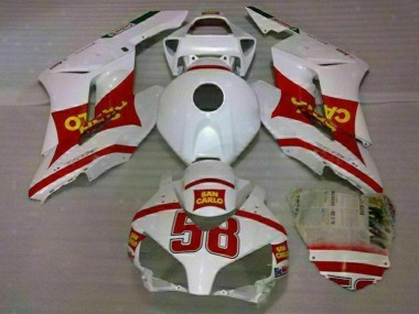 Billigste Honda CBR1000RR Motorrad Verkleidung 2004-2005 - Weiss Rot Gelb San Carlo 58