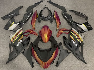 Billigste Kawasaki Ninja 400 Motorrad Verkleidung 2018-2024 - Orange Glanzendes Schwarz Matt Schwarz OEM Stil