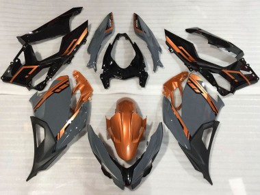 Billigste Kawasaki Ninja 400 Motorrad Verkleidung 2018-2024 - Orange Nardo Grau Glanzendes Schwarz