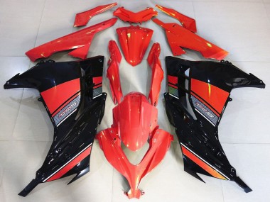 Billigste Kawasaki Ninja 300 Motorrad Verkleidung 2013-2024 - Rot Schwarz