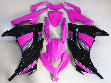 Billigste Kawasaki Ninja 300 Motorrad Verkleidung 2013-2024 - Rosa Schwarz