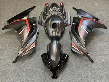 Billigste Kawasaki Ninja 300 Motorrad Verkleidung 2013-2024 - Matt Schwarz Rot