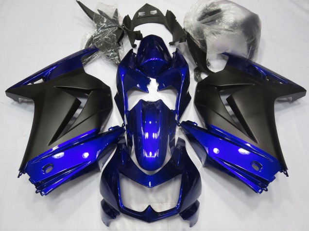 Billigste Kawasaki Ninja 250 Motorrad Verkleidung 2008-2012 - Blau Matt Schwarz