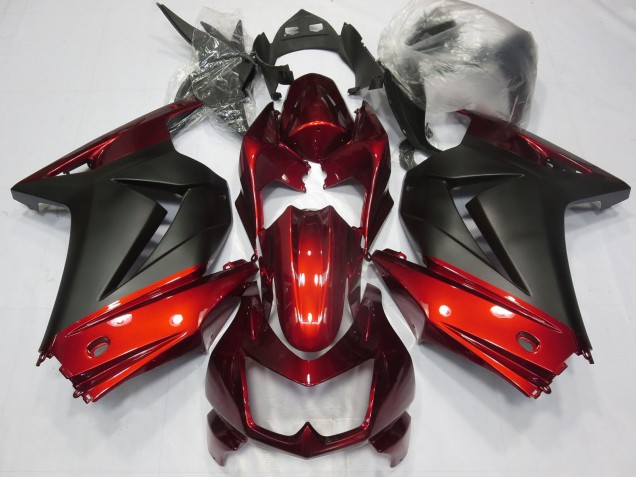 Billigste Kawasaki Ninja 250 Motorrad Verkleidung 2008-2012 - Rot Matt Schwarz