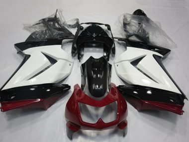 Billigste Kawasaki Ninja 250 Motorrad Verkleidung 2008-2012 - Weiss Rot Glanzendes Schwarz