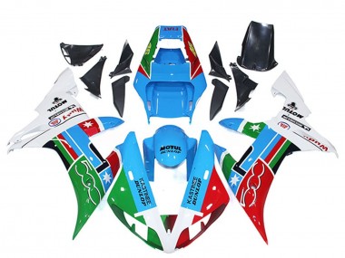 Billigste Yamaha R1 Motorrad Verkleidung 2002-2003 - Weiss Blau Rot Grun Motul Michelin Dunlop