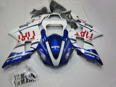 Billigste Yamaha R1 Motorrad Verkleidung 2000-2001 - Weiss Blau Rot Fiat Motul