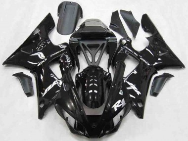 Billigste Yamaha R1 Motorrad Verkleidung 2000-2001 - Glanzendes Schwarz Weiss