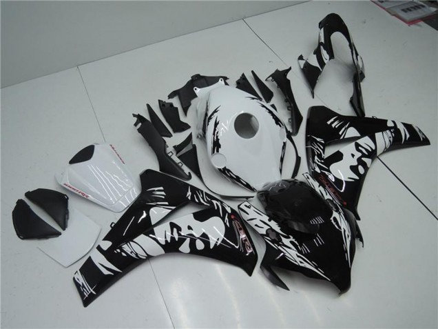 Billigste Honda CBR1000RR Abs Verkleidungen 2008-2011 - Weiss Glanzendes Schwarz