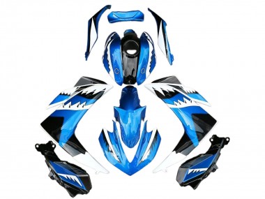 Billigste Yamaha R3 Motorrad Verkleidung 2015-2018 - Blau Weiss Schwarz Hai
