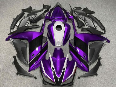 Billigste Yamaha R3 Motorrad Verkleidung 2015-2018 - Lila Weiss Glanzendes Schwarz