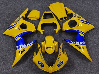 Billigste Yamaha R6 Motorrad Verkleidung 2005 - Gelb Blau Weiss Kamel Motul