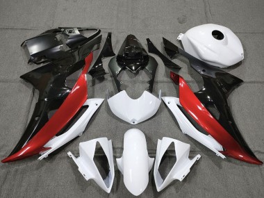 Billigste Yamaha R6 Motorrad Verkleidung 2008-2016 - Weiss Rot Glanzendes Schwarz