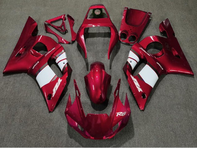 Billigste Yamaha R6 Motorrad Verkleidung 1998-2002 - Rot Weiss