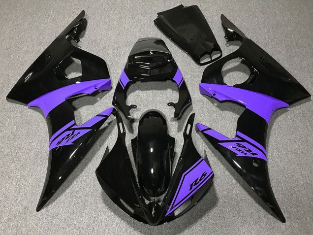 Billigste Yamaha R6 Motorrad Verkleidung 2003-2004 - Glanzendes Schwarz Lila