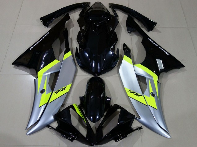 Billigste Yamaha R6 Motorrad Verkleidung 2008-2016 - Silber Neon Grun Glanzendes Schwarz