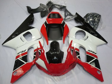 Billigste Yamaha R6 Motorrad Verkleidung 1998-2002 - Rot Weiss Glanzendes Schwarz OEM Stil