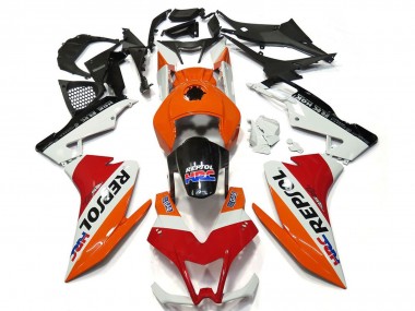 Billigste Aprilia RS4 125 Motorrad Verkleidung 2012-2018 - Orange Weiss Rot Glanzendes Schwarz Repsol