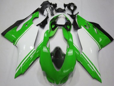 Billigste Ducati 1199 Motorrad Verkleidung 2011-2014 - Glanzendes Grun Weiss Schwarz