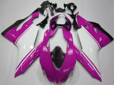 Billigste Ducati 1199 Motorrad Verkleidung 2011-2014 - Rosa Weiss Schwarz