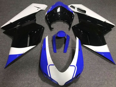 Billigste Ducati 848 1098 1198 Motorrad Verkleidung 2007-2014 - Weiss Blau Glanzendes Schwarz