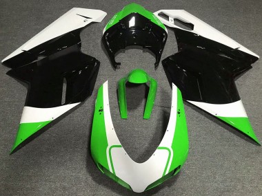 Billigste Ducati 848 1098 1198 Motorrad Verkleidung 2007-2014 - Weiss Grun Glanzendes Schwarz