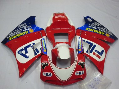 Billigste Ducati 748 916 996 998 Motorrad Verkleidung 1993-2005 - Weiss Rot Blau Fila