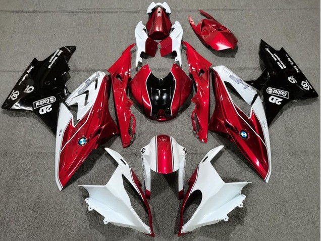 Billigste BMW S1000RR Motorrad Verkleidung 2017-2018 - Weiss Rot Glanzendes Schwarz