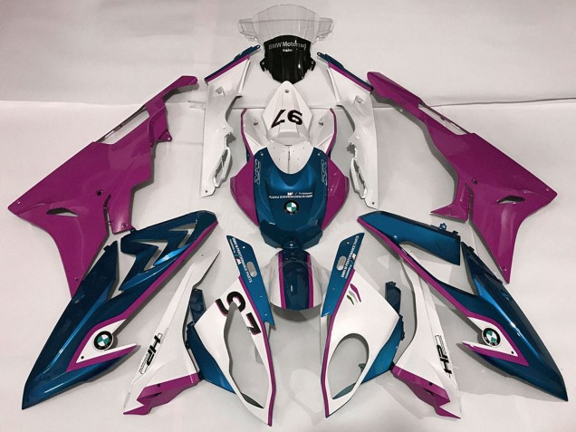 Billigste BMW S1000RR Motorrad Verkleidung 2009-2014 - Weiss Lila Blau