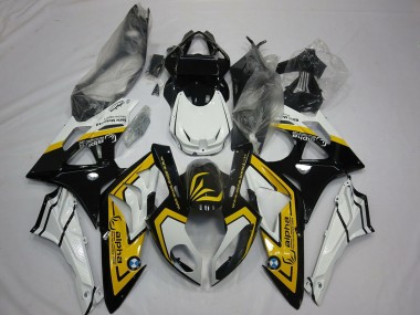 Billigste BMW S1000RR Motorrad Verkleidung 2009-2014 - Weiss Gelb Glanzendes Schwarz