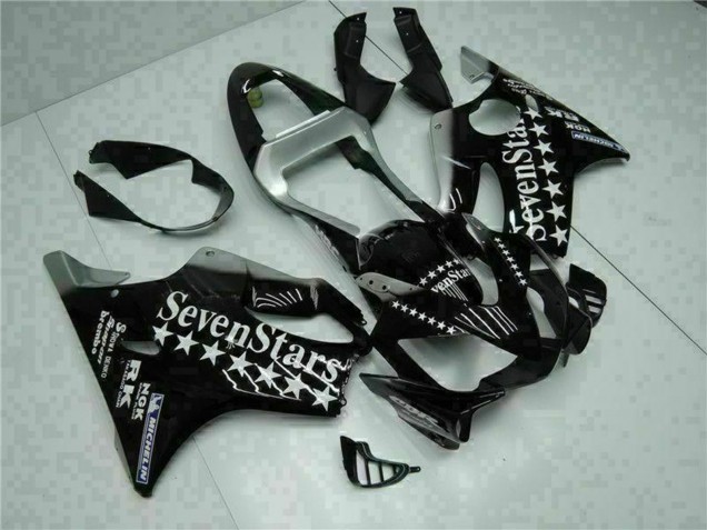 Billigste Honda CBR600 F4i Motorrad Verkleidung 2001-2003 - Glanzendes Schwarz Silber SevenStars