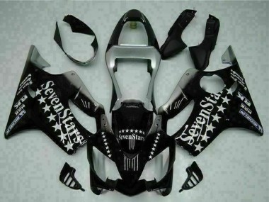 Billigste Honda CBR600 F4i Motorrad Verkleidung 2001-2003 - Glanzendes Schwarz Silber SevenStars