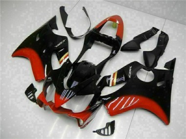 Billigste Honda CBR600 F4i Motorrad Verkleidung Kit 2001-2003 - Rot Glanzendes Schwarz