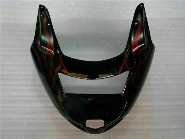 Billigste Honda CBR1100XX Blackbird Motorrad Verkleidung 1996-2007 - Glanzendes Schwarz Rot Flamme