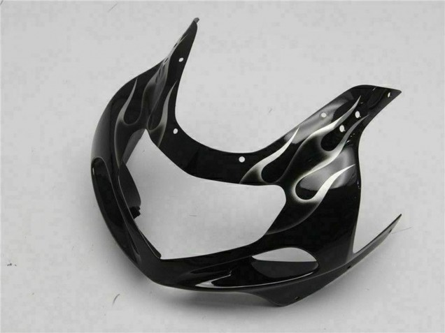 Billigste Suzuki GSXR 600/750 Motorrad Verkleidung 2001-2003 - Glanzendes Schwarz Silber Flamme