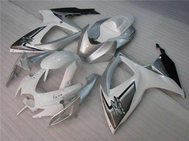 Billigste Suzuki GSXR 600/750 Motorrad Verkleidung 2006-2007 - Weiss Silber