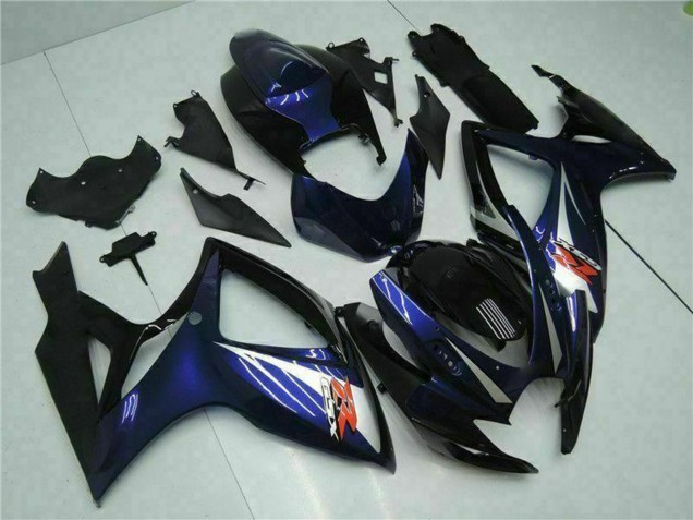 Billigste Suzuki GSXR 600/750 Motorrad Verkleidung 2006-2007 - Glanzendes Schwarz Blau