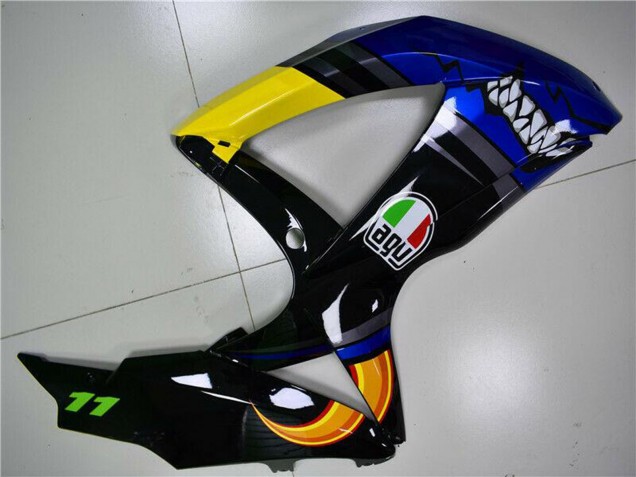 Billigste Suzuki GSXR 600/750 Motorrad Verkleidung 2008-2010 - Blau Gelb Hai