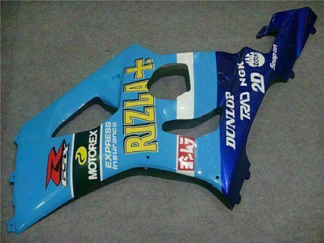 Billigste Suzuki GSXR 1000 Motorrad Verkleidung 2003-2004 - Blau Weiss Gelb Rizla