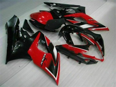 Billigste Suzuki GSXR 1000 Motorrad Verkleidung 2005-2006 - Rot Glanzendes Schwarz Matt Schwarz