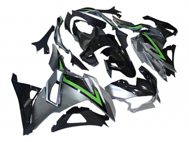 Billigste Kawasaki Ninja 500 EX500R Motorrad Verkleidung 2024-2025 - Grau Grun Schwarz