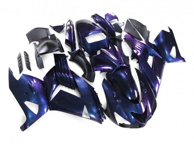 Billigste Kawasaki ZX14R ZZR1400 Motorrad Verkleidung 2006-2011 - Chameleon Blau Lila