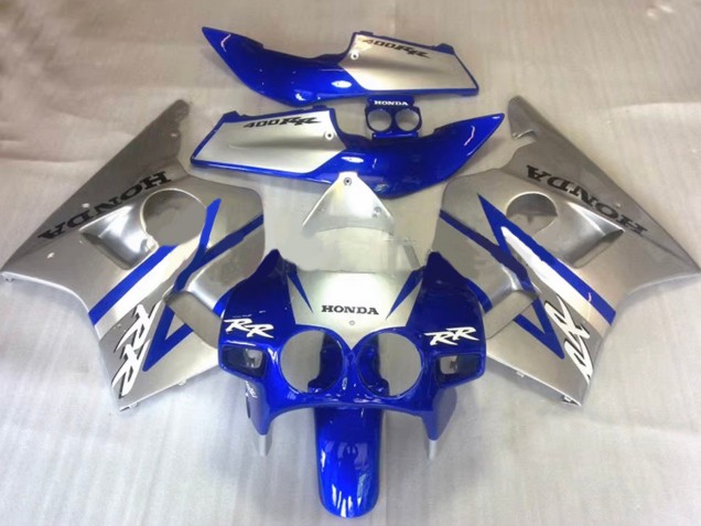 Billigste Honda CBR400RR NC23 Motorrad Verkleidung 1987-1989 - Silber Blau
