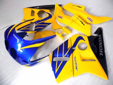 Billigste Honda CBR400RR NC23 Motorrad Verkleidung 1987-1989 - Gelb Blau Glanzendes Schwarz